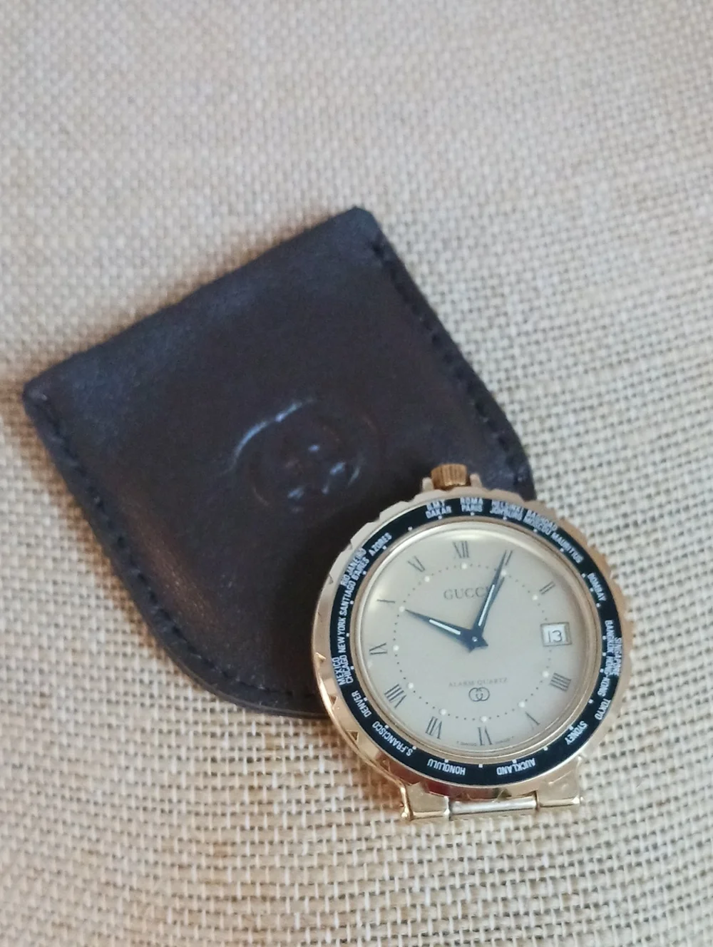 GUCCI NIB TRAVEL POCKET ALARM WATCH